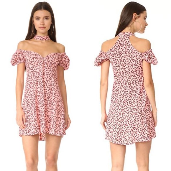 Alexis Dresses & Skirts - ALEXIS Loele Pink Off Shoulder Choker Mini Dress